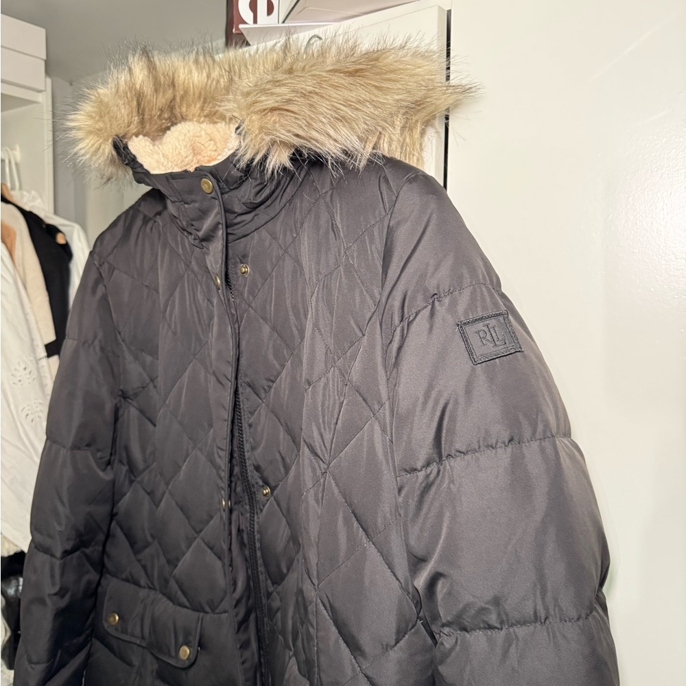 Ralph lauren long coat with Fur Hood